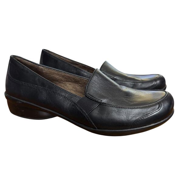 Naturalizer Natural Soul Carryon Black Leather Loafers Slip On Comfort Shoes 9 - Picture 1 of 16